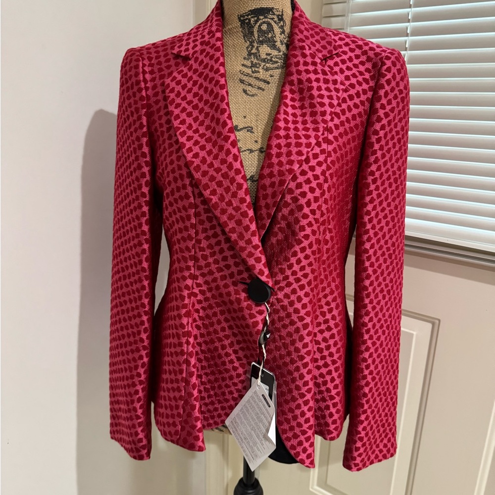 Emporio Armani Fuchsia Patterned Blazer size 46 Italian = 10 US